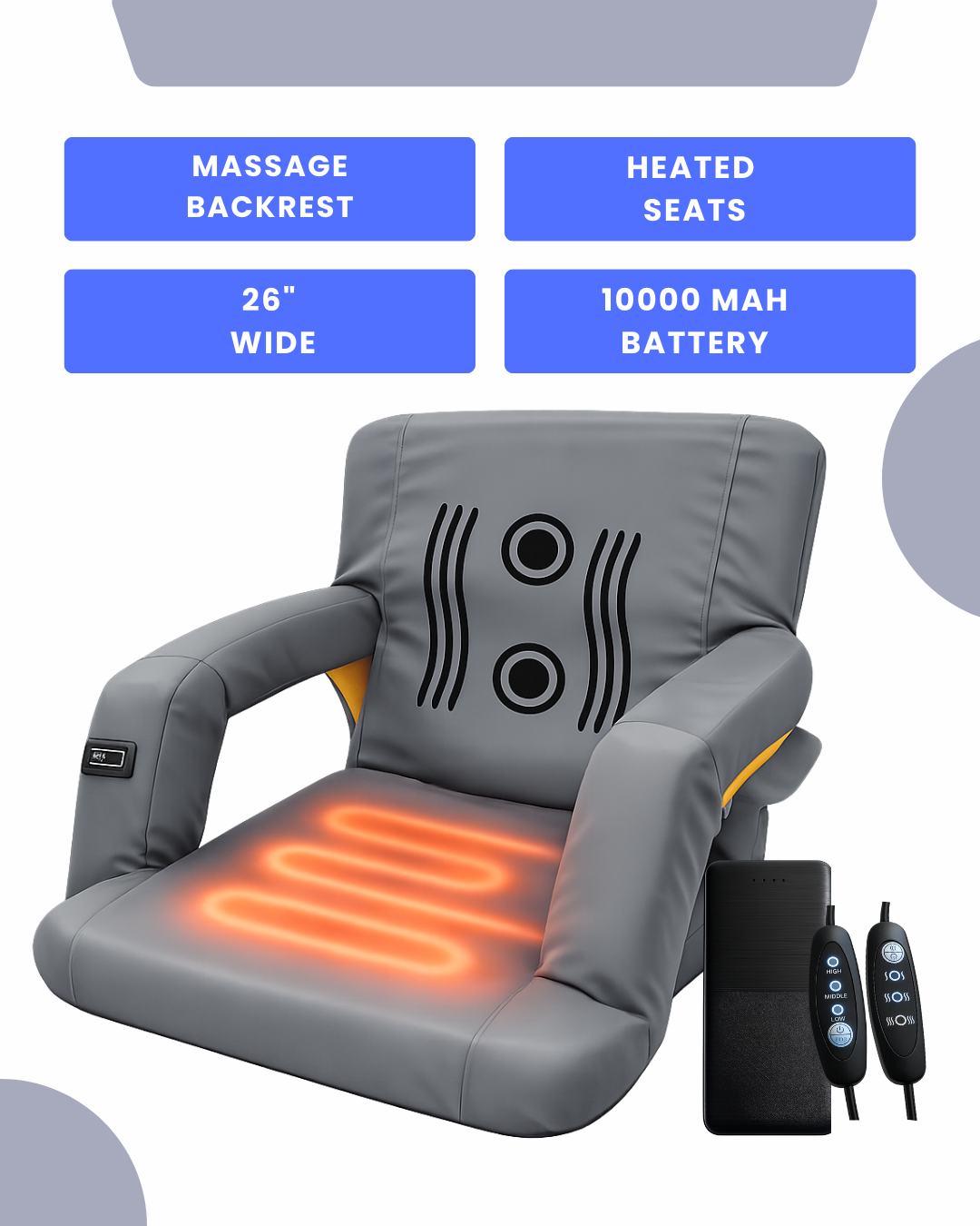 Marysville University Massage/Heated Bleacher Seat with Backrest