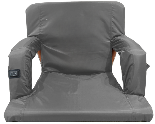Gray Massage/Heated Bleacher Seat with Backrest