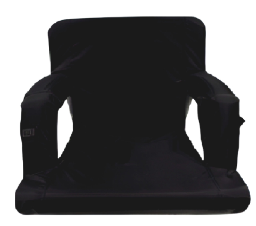 Black Massage/Heated Bleacher Seat with Backrest